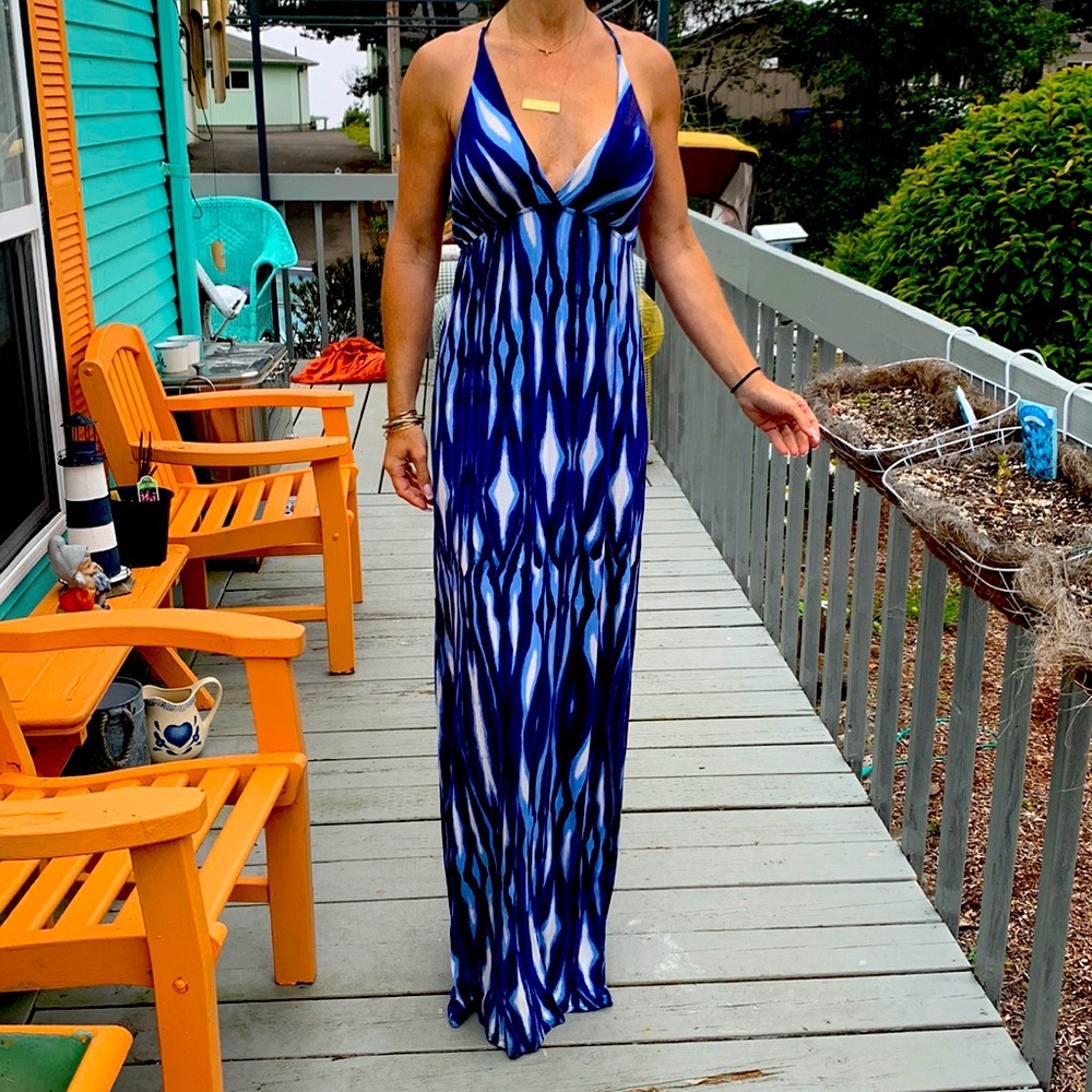 Beautiful sexy Maxi blue and white